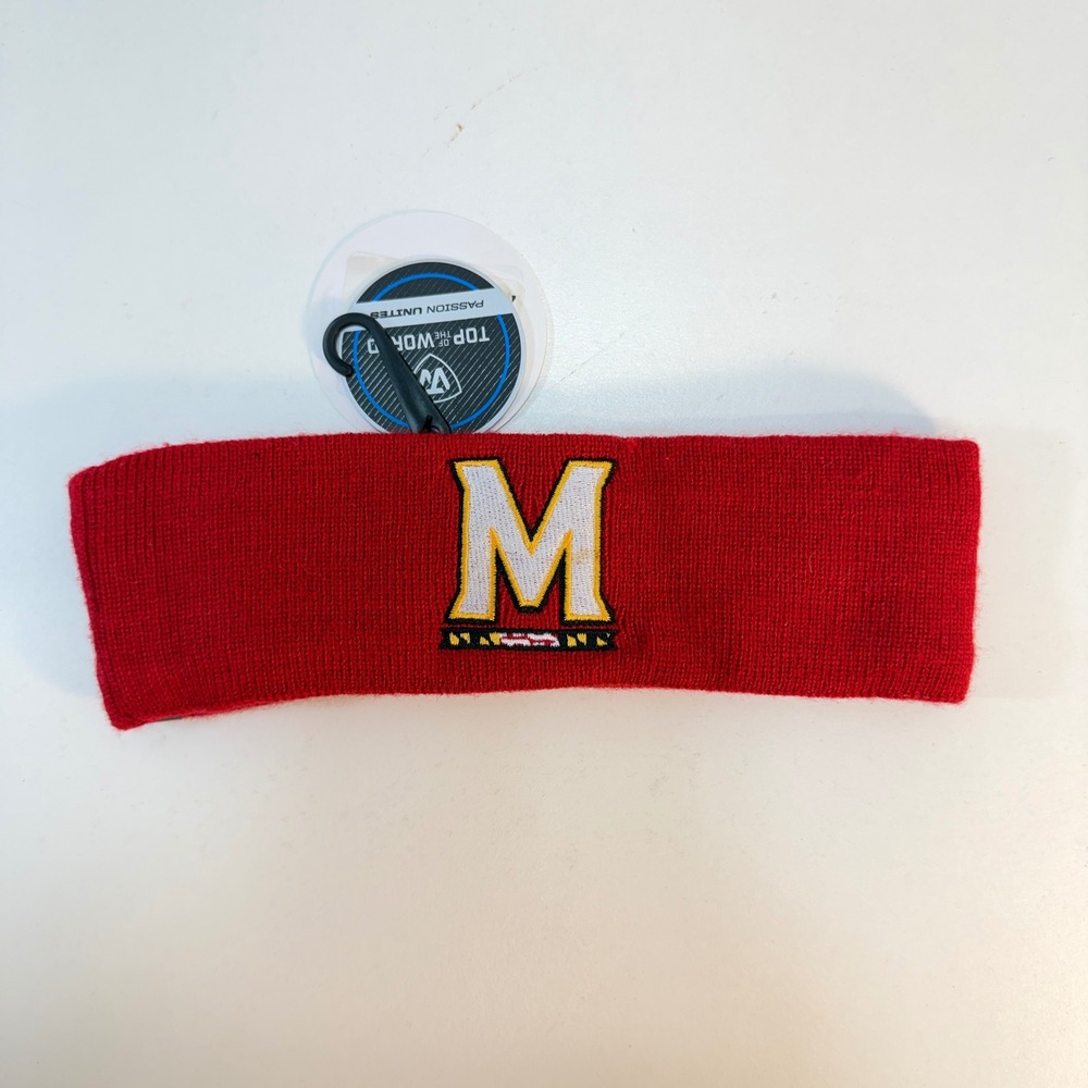 Maryland Terrapins Top Of The World Headband Adult OS Red Knit Ear Warmer NEW